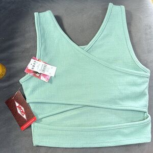 NWT Roxy teal tank top with amazing cross back size XS